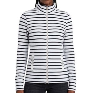 Lilly Pulitzer Women's Zip-Up Jacket, Navy Striped, Cotton, Size XXS